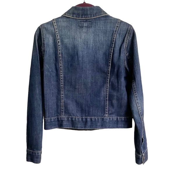 ❤️ As seen on Kim K ❤️ Current/Elliott - Denim Snap Jacket Loved - Size 1/Small - Picture 2 of 3